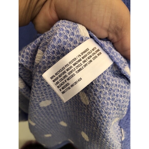 Art Class Girls Blue White Polka Dot Long Sleeve Dress Large ( 10 / 12 ) - Picture 6 of 6